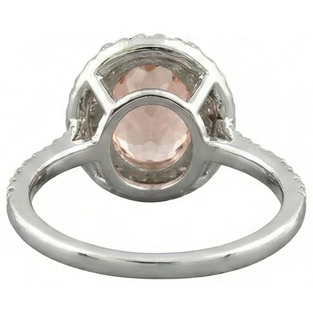 naturel oval morganite 10.70carats alliance avec accents diamants