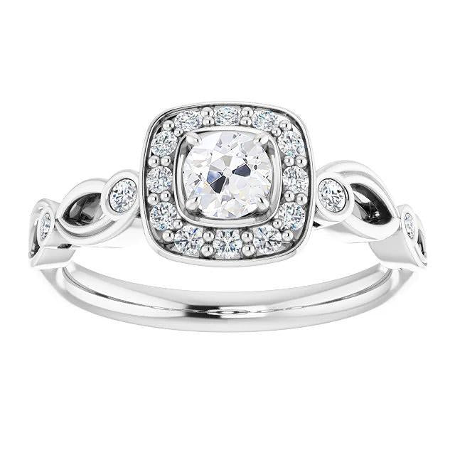 Alliance Halo Réel Diamant Noir Vieux Mineur & Marquise Or 3.50 Carats