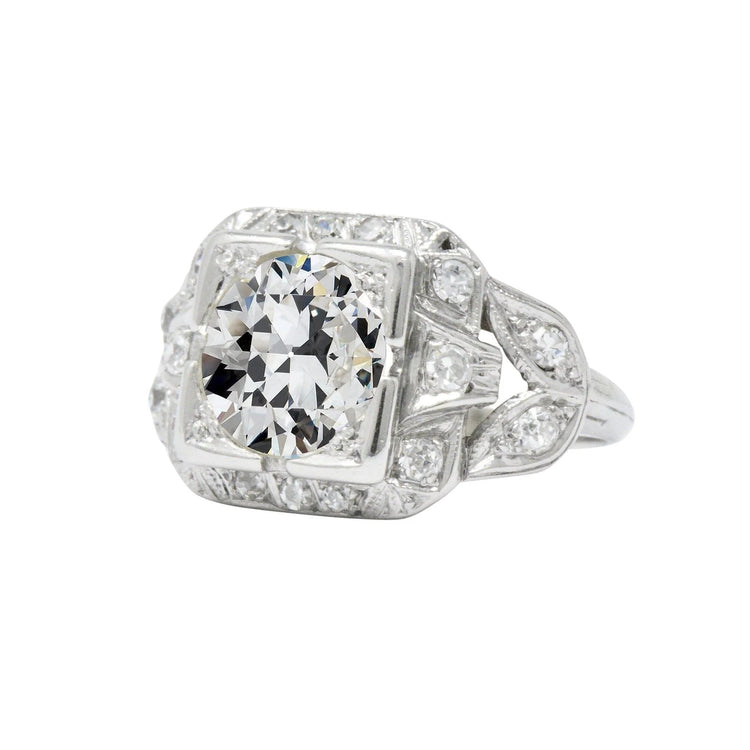 Alliance Halo Ronde Vieux Mineur Réel Diamant Split Tige 4.25 Carats