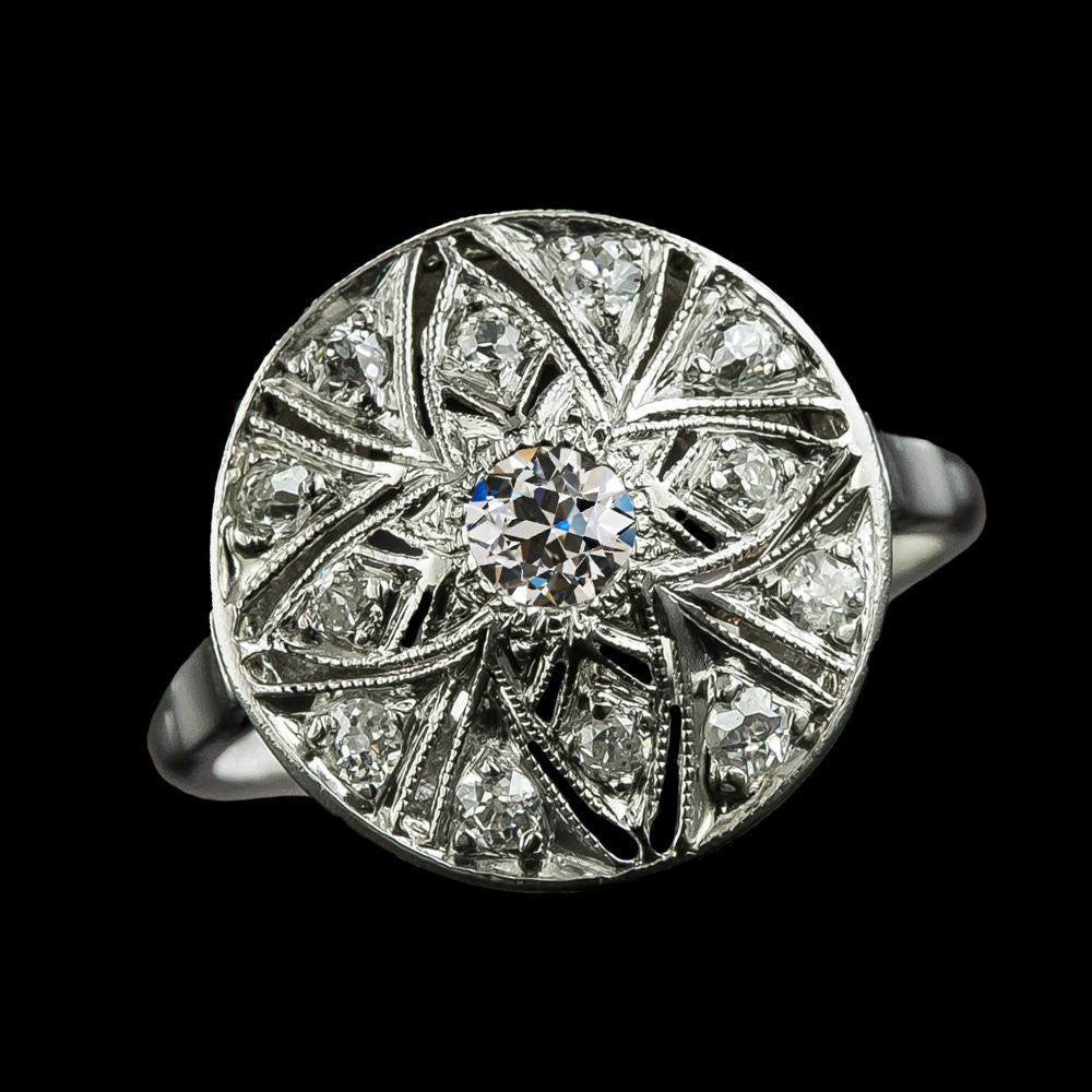 Alliance Halo Taille Ancienne Naturel Diamants Ronds Style Fleur 2.50 Carats