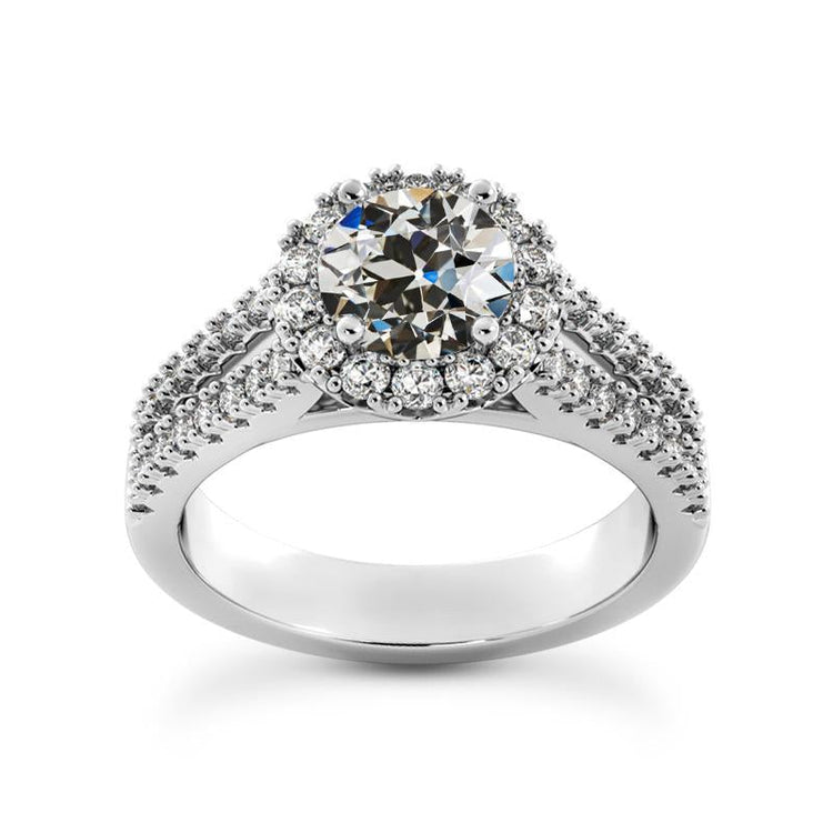 Alliance Halo Vieux mineur Naturel Diamant Double Rang Accents 5.25 Carats