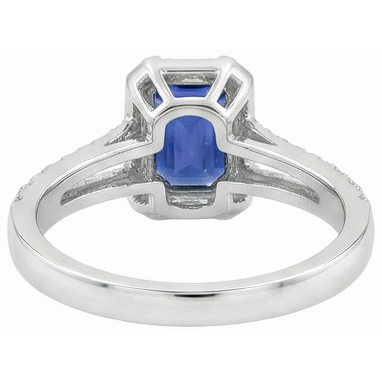 Alliance Halo tige fendue Saphir du Sri Lanka & Diamants 3 Carats