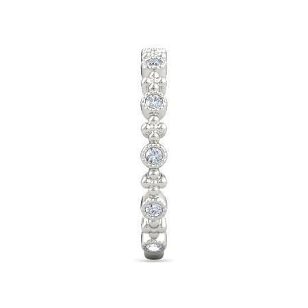 Alliance Naturel Diamant 0.55 Carats Style Antique Bijoux En Or Blanc 14K