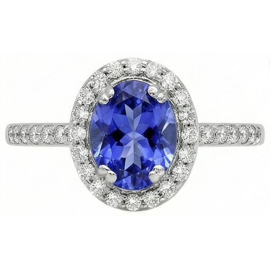 naturel round tanzanite 3.10carats alliance angle de côté
