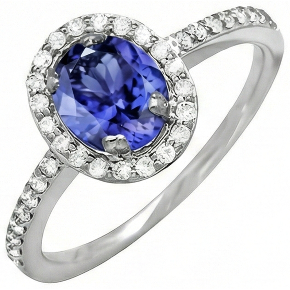 naturel round tanzanite 3.10carats alliance détail rapproché