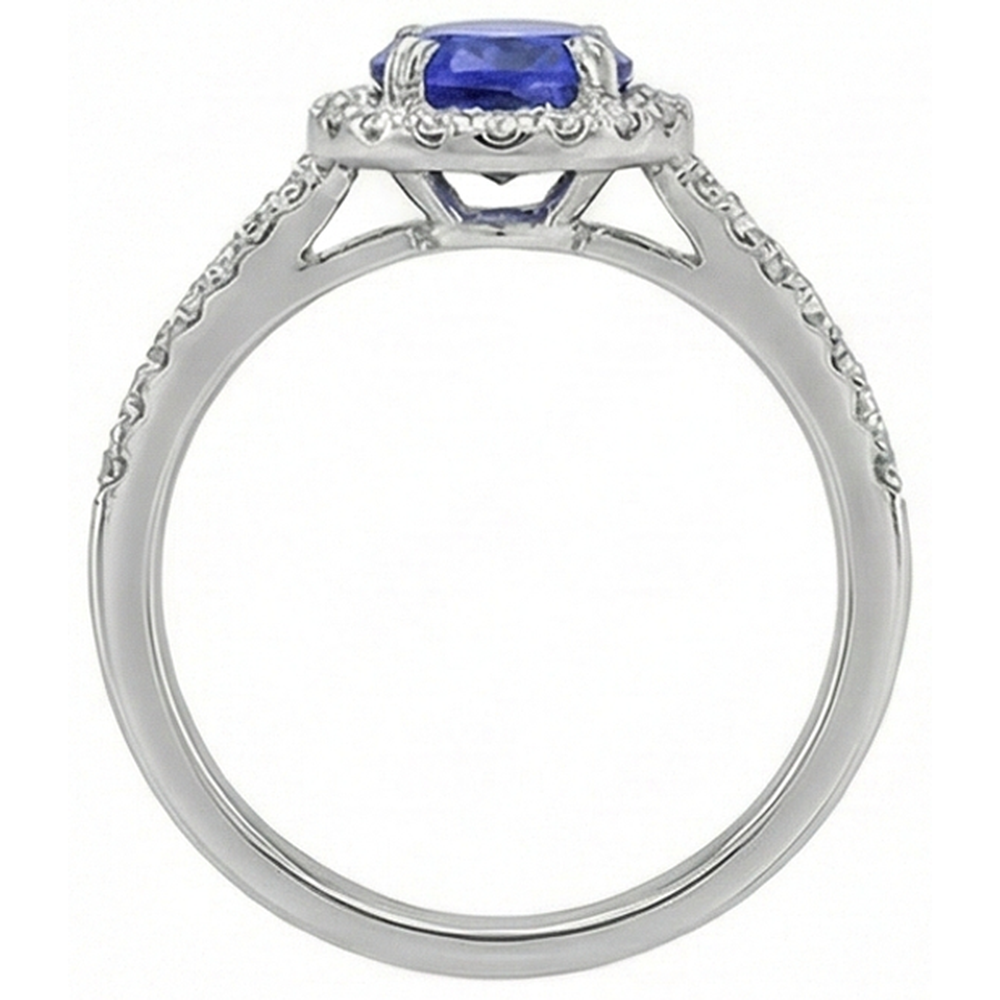 naturel round tanzanite 3.10carats alliance vue de dessus