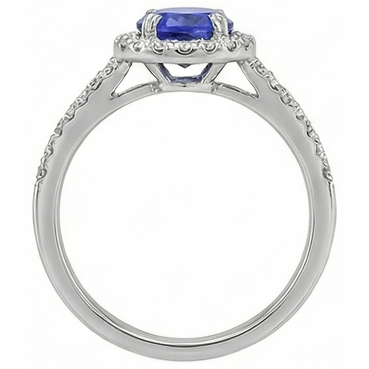 naturel round tanzanite 3.10carats alliance vue de dessus