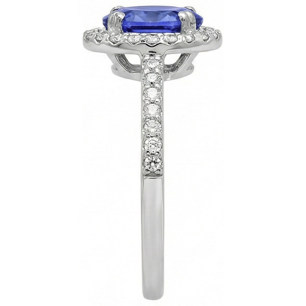naturel round tanzanite 3.10carats alliance vue de profil