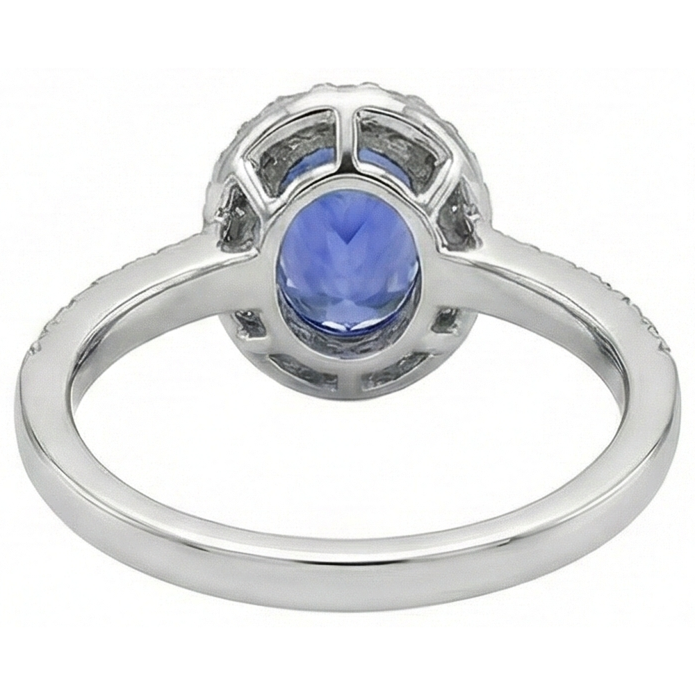 naturel round tanzanite 3.10carats alliance sur blanc