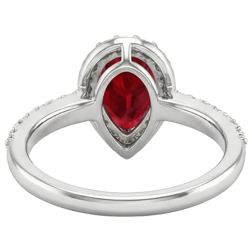 naturel pear rubis 3.80carats alliance sur blanc