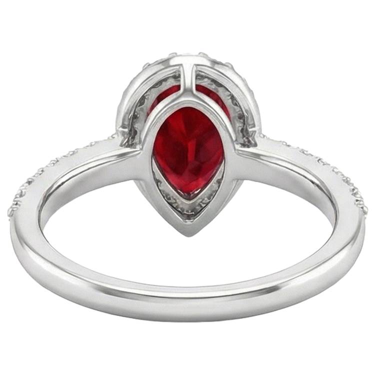naturel pear rubis 3.80carats alliance sur blanc