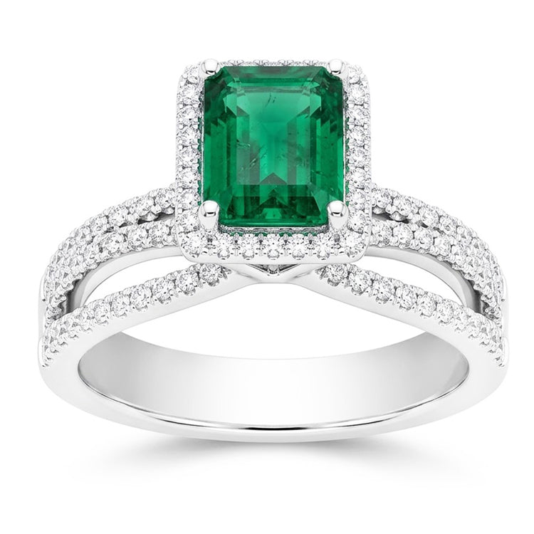 Alliance Or Blanc Diamant Naturels Extraits des Mines ( et non cultivés en laboratoire ) Émeraude Vert Émeraude 8.50 Carats