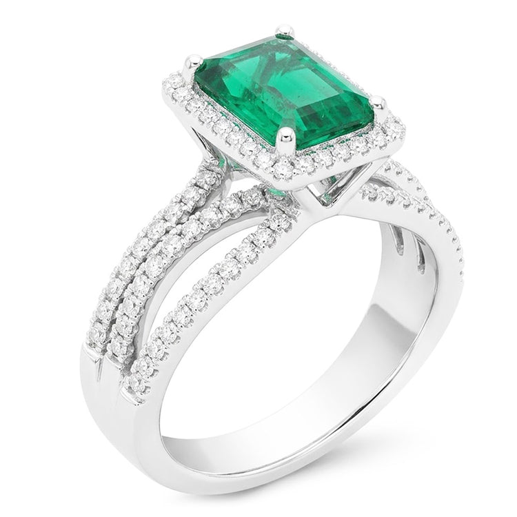 Alliance Or Blanc Diamant Naturels Extraits des Mines ( et non cultivés en laboratoire ) Émeraude Vert Émeraude 8.50 Carats