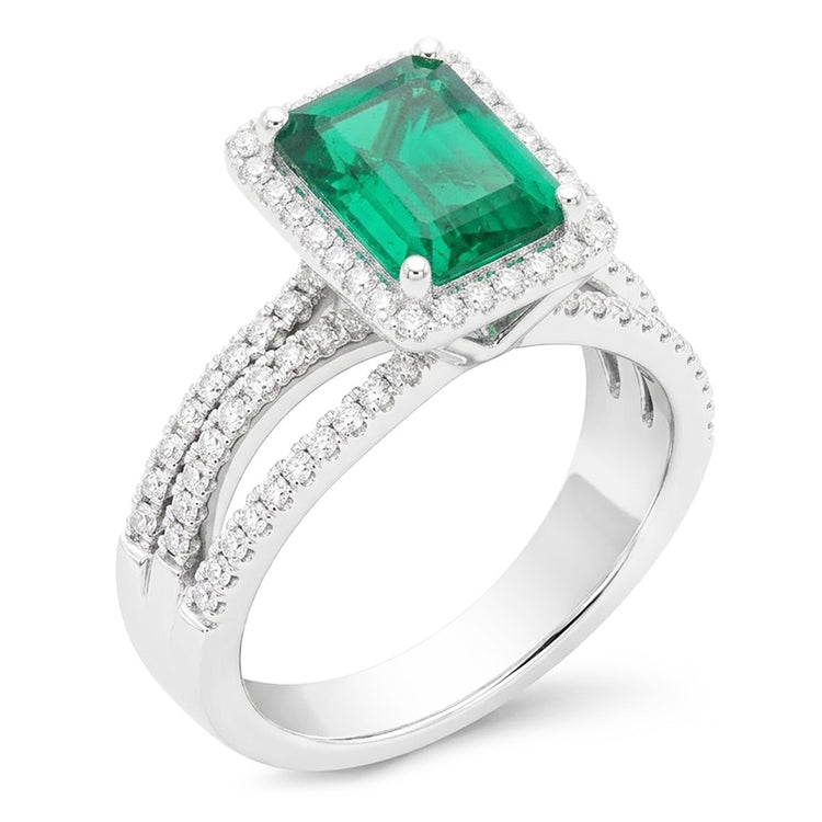 Alliance Or Blanc Diamant Naturels Extraits des Mines ( et non cultivés en laboratoire ) Émeraude Vert Émeraude 8.50 Carats