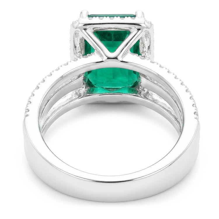 Alliance Or Blanc Diamant Naturels Extraits des Mines ( et non cultivés en laboratoire ) Émeraude Vert Émeraude 8.50 Carats