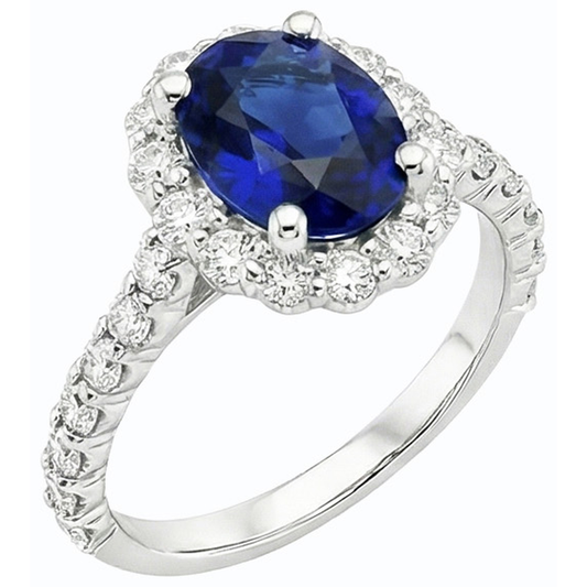 naturel oval saphir 6carats alliance angle de côté