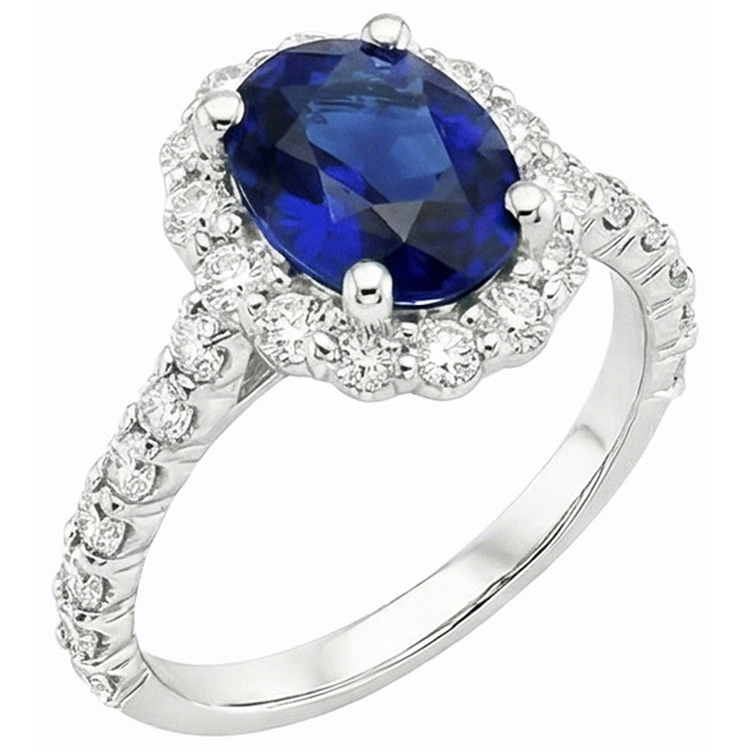 naturel oval saphir 6carats alliance angle de côté