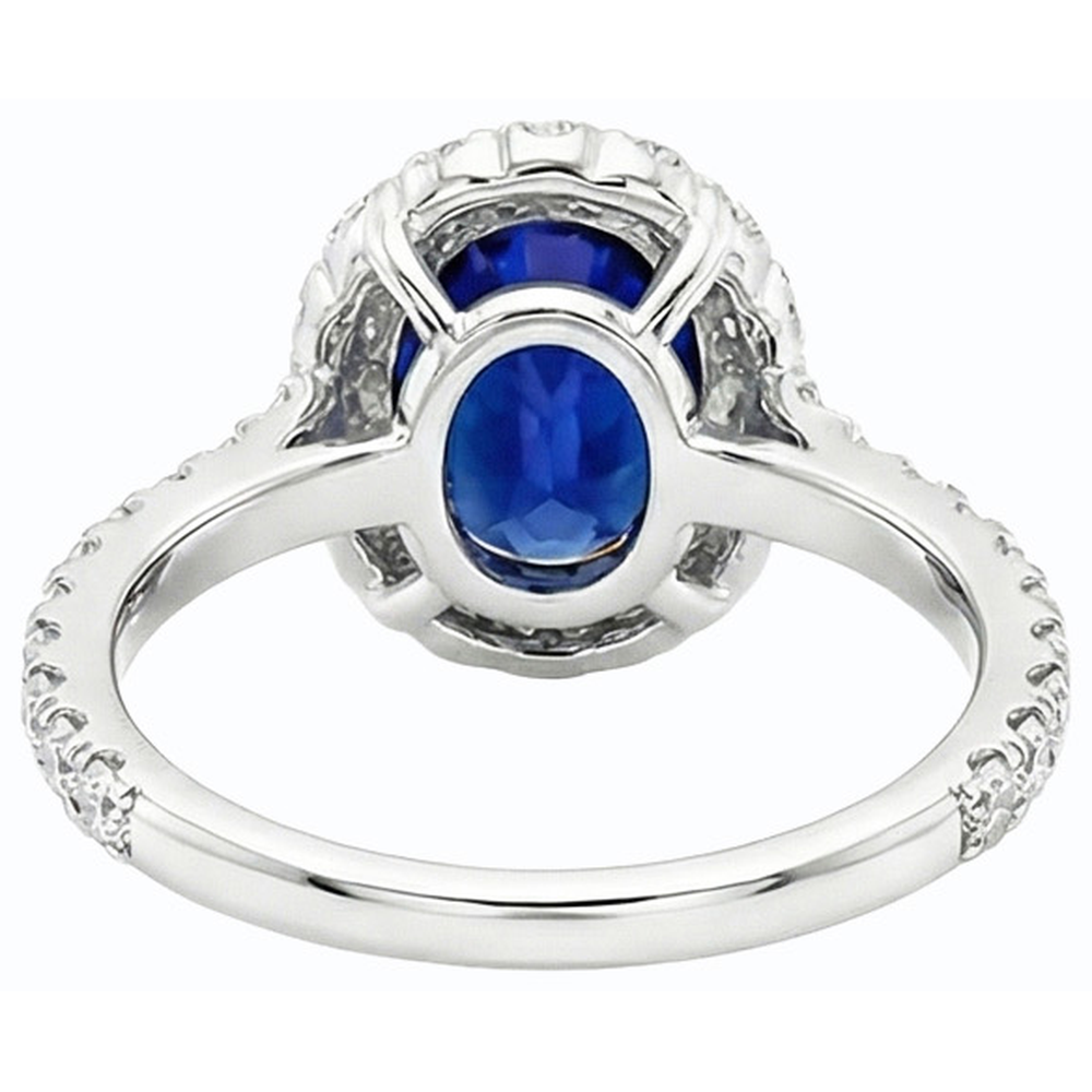 naturel oval saphir 6carats alliance détail rapproché