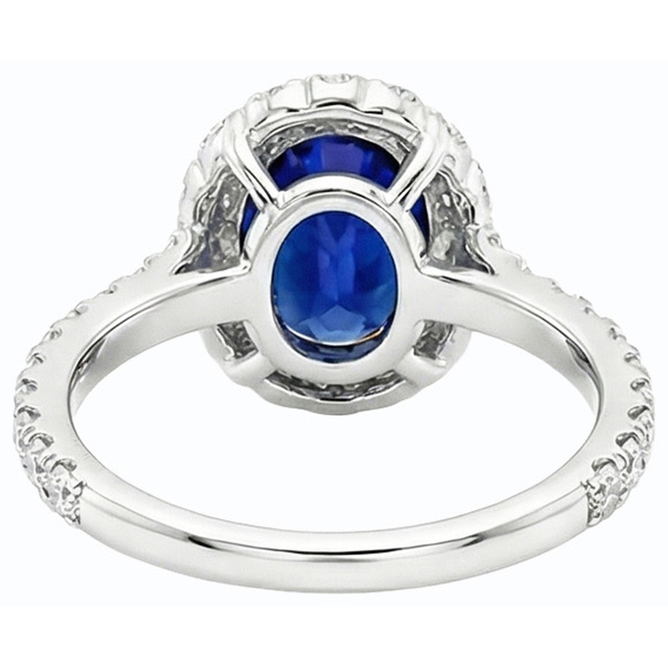 naturel oval saphir 6carats alliance détail rapproché