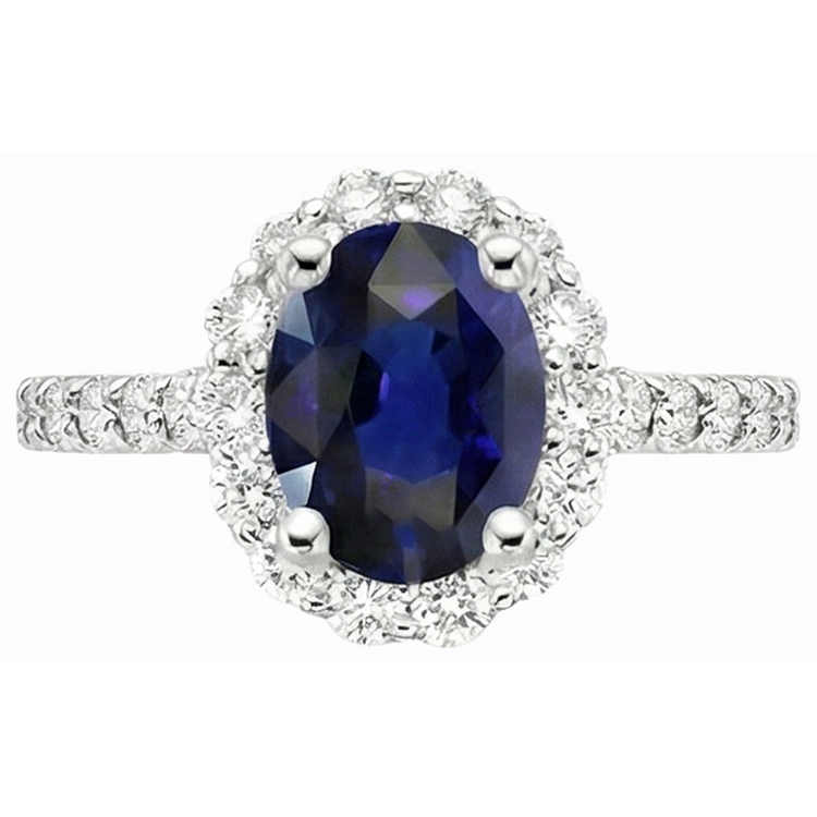 naturel oval saphir 6carats alliance vue de profil