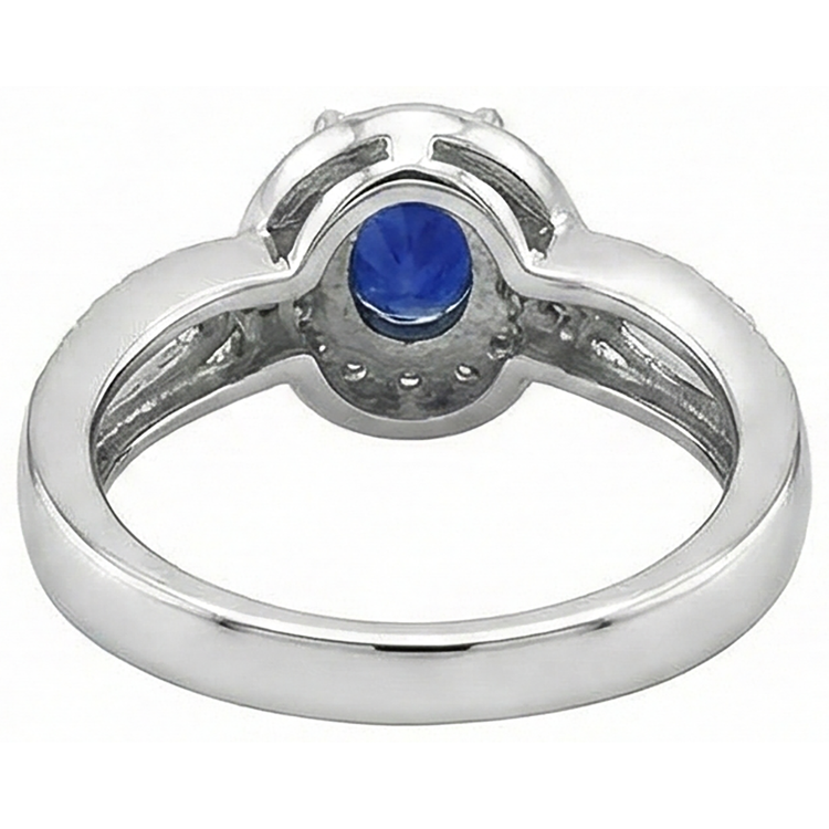 Alliance Ovale Tanzanite Et Diamants Naturels Extraits des Mines ( et non cultivés en laboratoire ) Ronds 2.50 Carats Or 14K