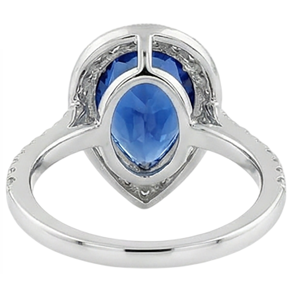 naturel pear tanzanite 2.25carats alliance avec accents diamants