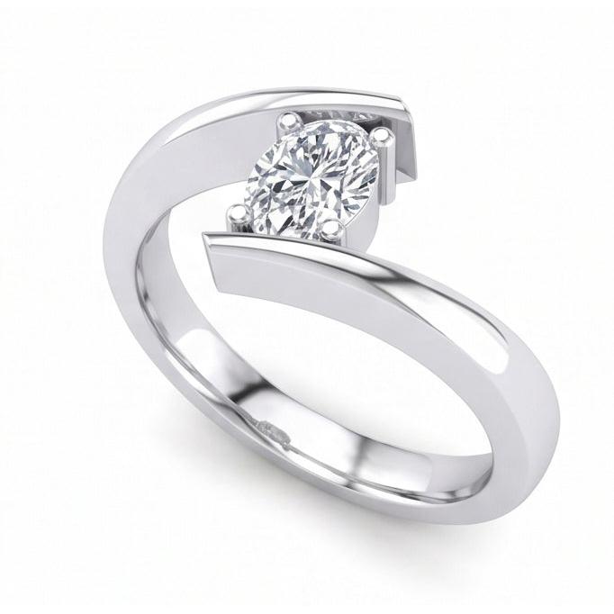 naturel oval diamant 1.25carats alliance avec accents diamants