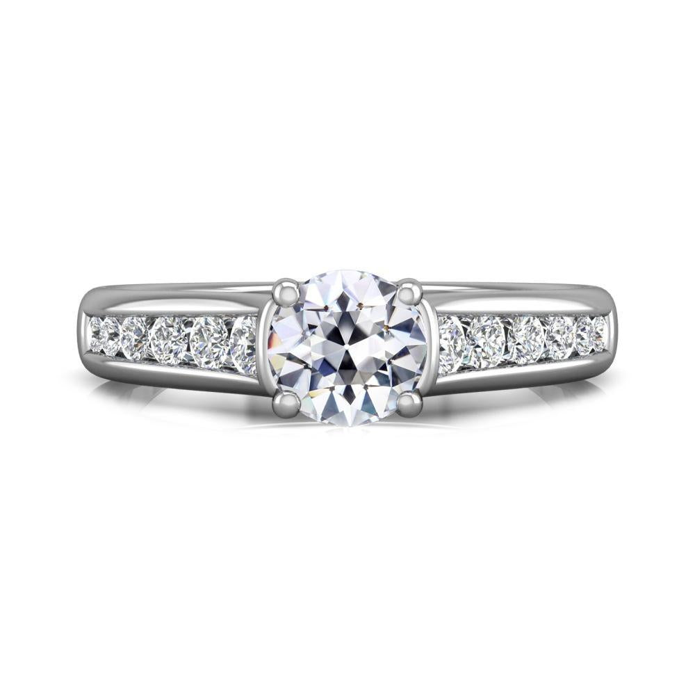 Alliance Ronde Naturel Diamant Taille Ancienne serti Chaîne Or 14K 4 Carats