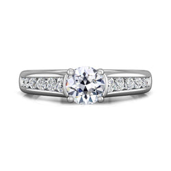 Alliance Ronde Naturel Diamant Taille Ancienne serti Chaîne Or 14K 4 Carats