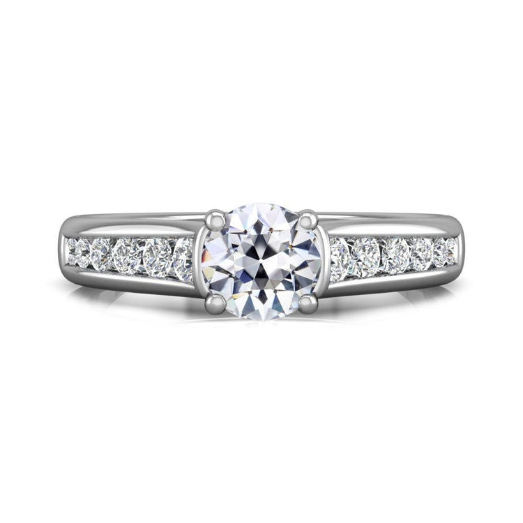 Alliance Ronde Naturel Diamant Taille Ancienne serti Chaîne Or 14K 4 Carats