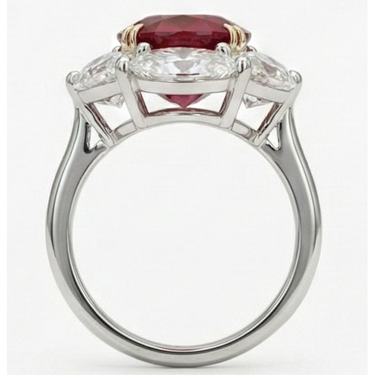 Alliance Rubis Naturels Et Diamants Naturels Extraits des Mines ( et non cultivés en laboratoire ) Or 5 Carats 14K