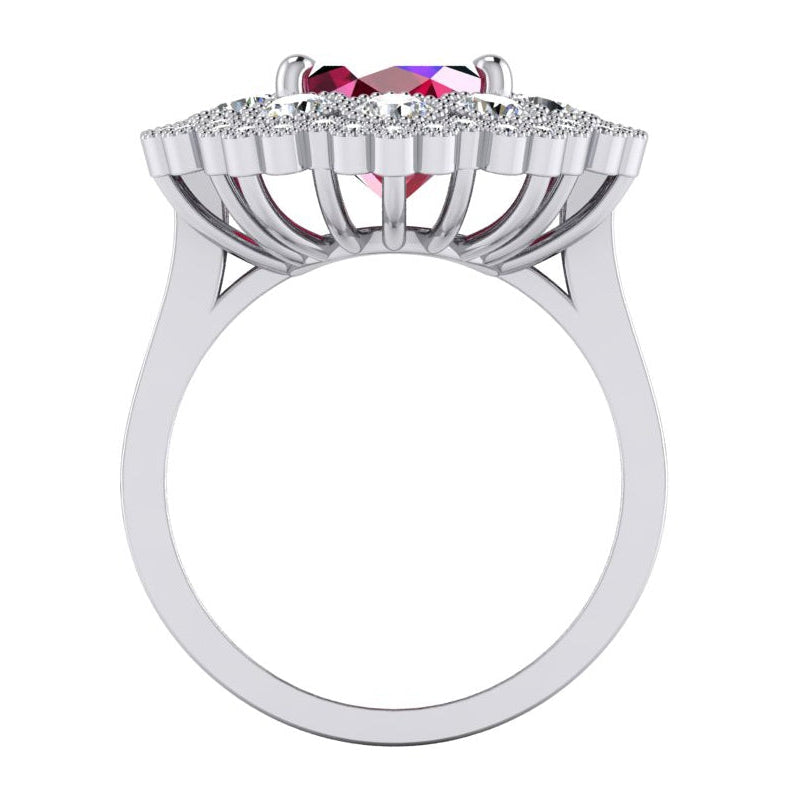 Alliance Rubis Naturels Et Diamants Or Blanc 14K 4.50 Carats