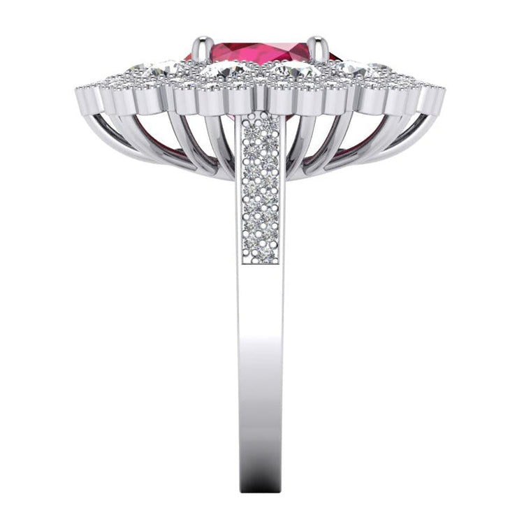 Alliance Rubis Naturels Et Diamants Or Blanc 14K 4.50 Carats