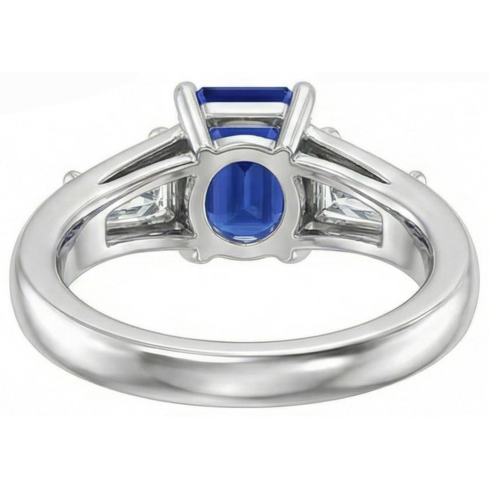 naturel baguette diamant 3carats alliance vue de profil
