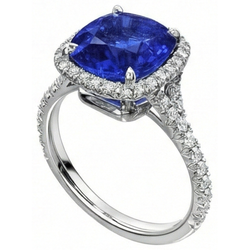 Alliance Saphir Bleu Pour Femme