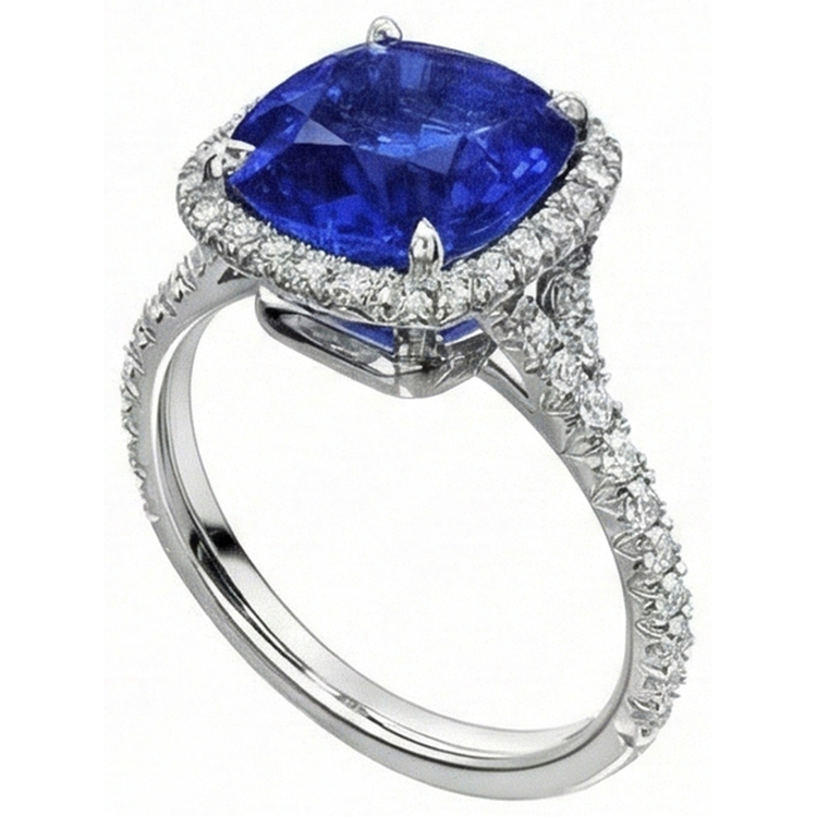 Alliance Saphir Bleu Pour Femme