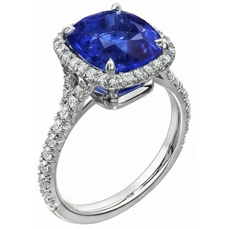 Alliance Saphir Bleu Pour Femme