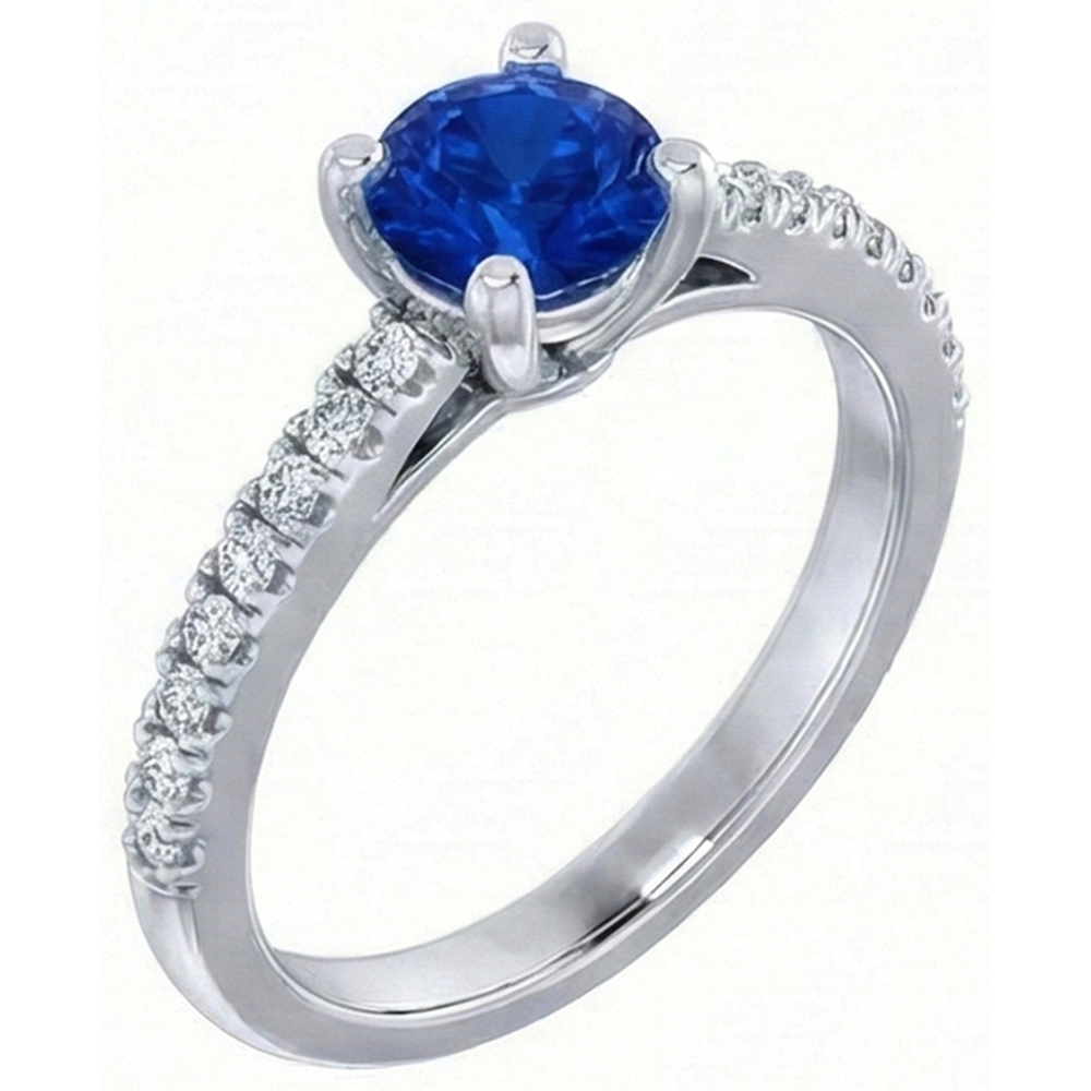 Alliance Saphir Ceylan 2.70 Carats Et Diamants Naturels Extraits des Mines ( et non cultivés en laboratoire )