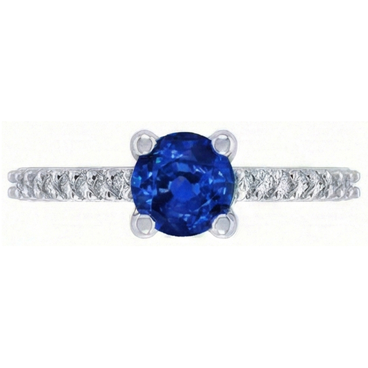 Alliance Saphir Ceylan 2.70 Carats Et Diamants Naturels Extraits des Mines ( et non cultivés en laboratoire )