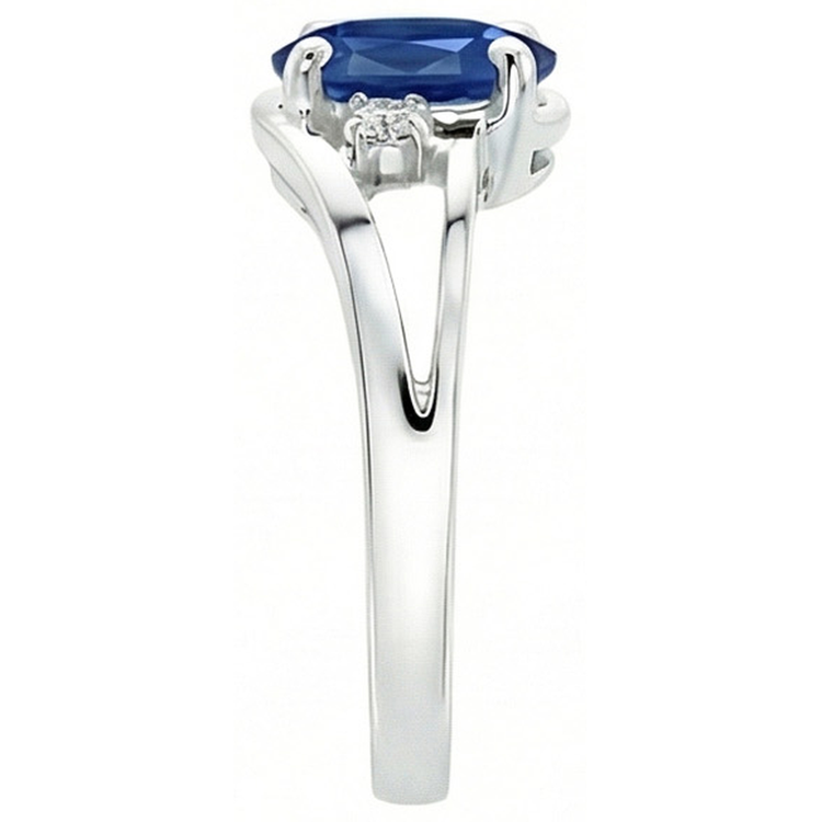 Alliance Saphir Diamant Naturels Extraits des Mines ( et non cultivés en laboratoire ) 2.20 Carats Or Blanc 14K
