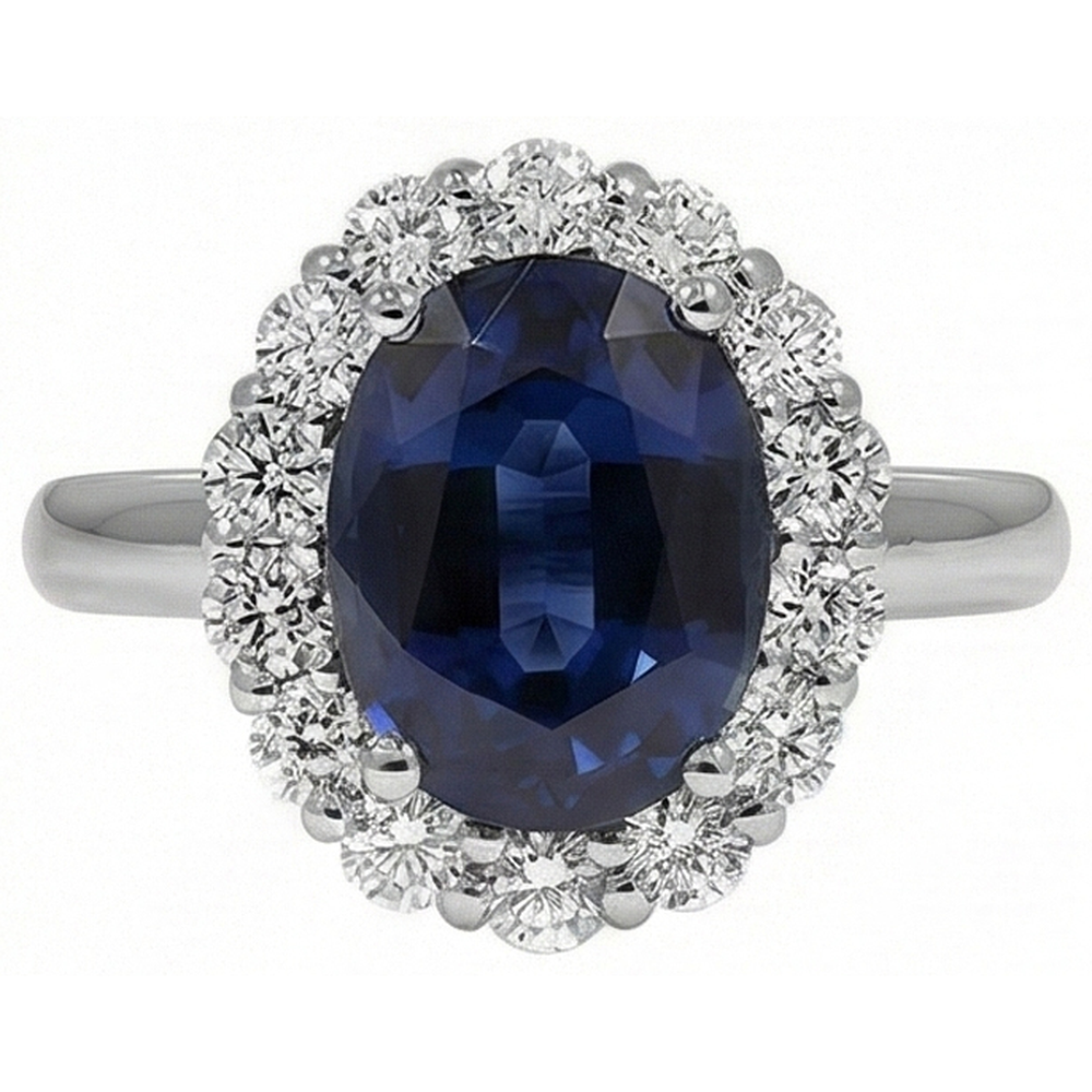 Alliance Saphir Et Diamants Naturels Extraits des Mines ( et non cultivés en laboratoire ) 8.50 Carats Or Blanc 14K