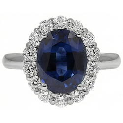 Alliance Saphir Et Diamants Naturels Extraits des Mines ( et non cultivés en laboratoire ) 8.50 Carats Or Blanc 14K