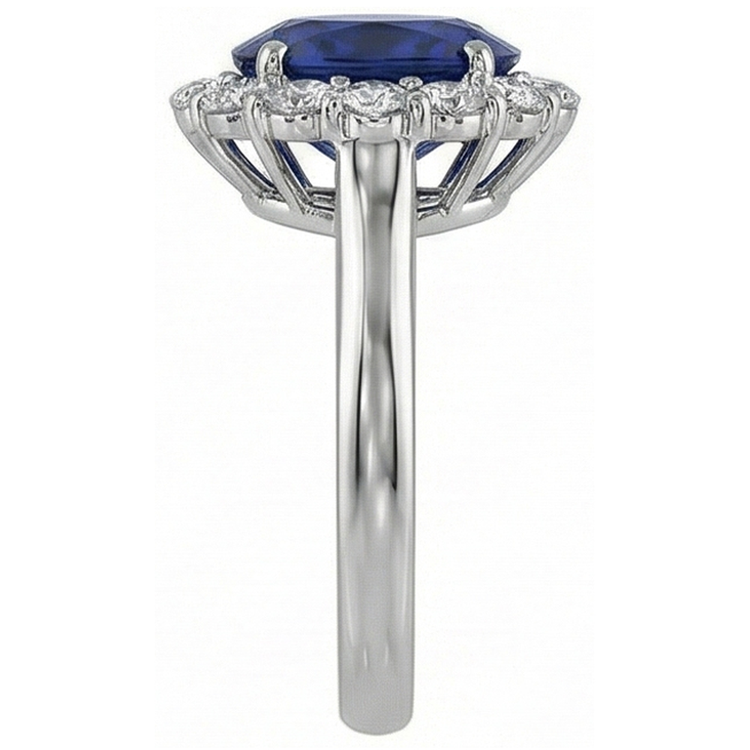 Alliance Saphir Et Diamants Naturels Extraits des Mines ( et non cultivés en laboratoire ) 8.50 Carats Or Blanc 14K