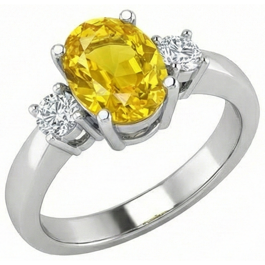 naturel oval diamant 3.70carats alliance angle de côté