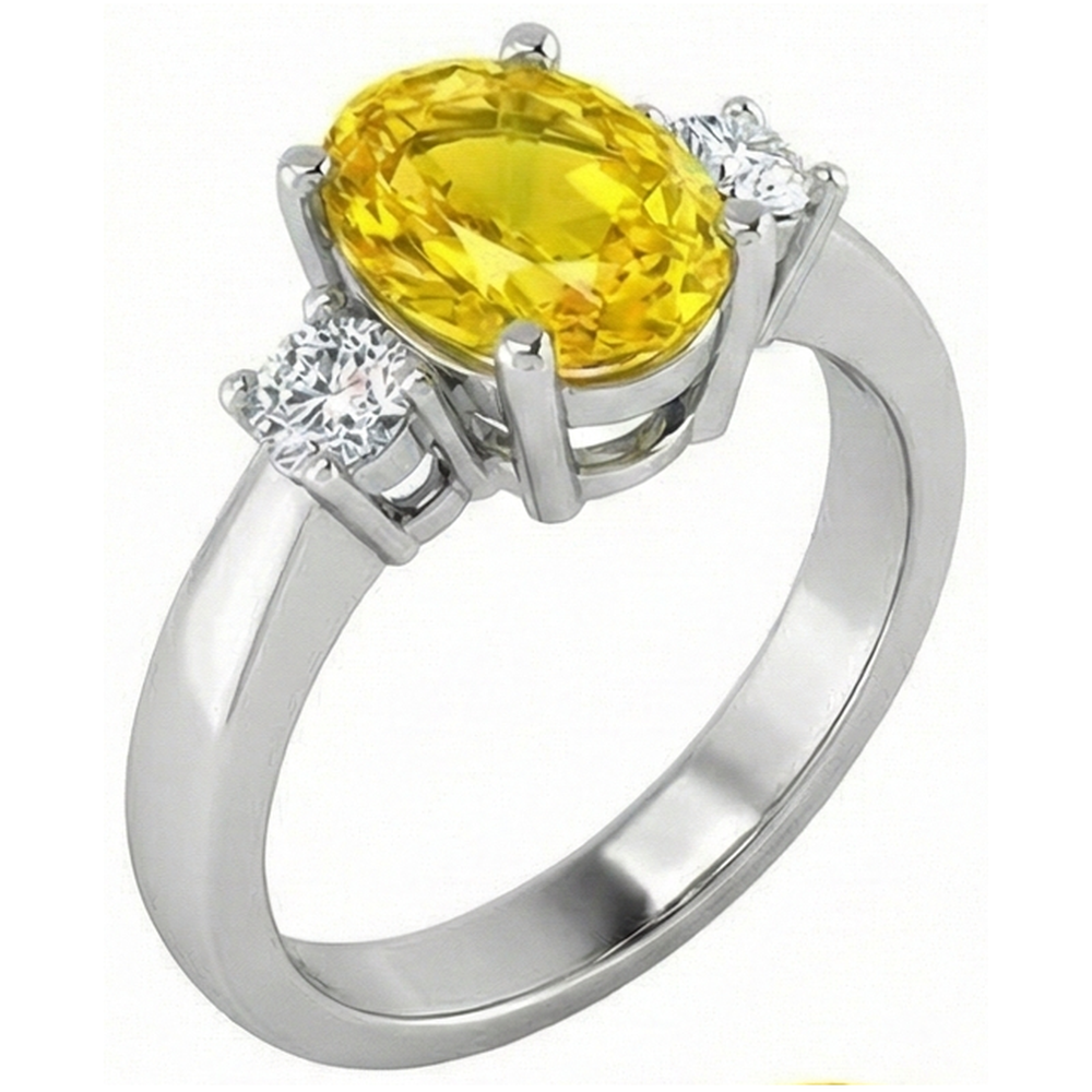 naturel oval diamant 3.70carats alliance vue de dessus