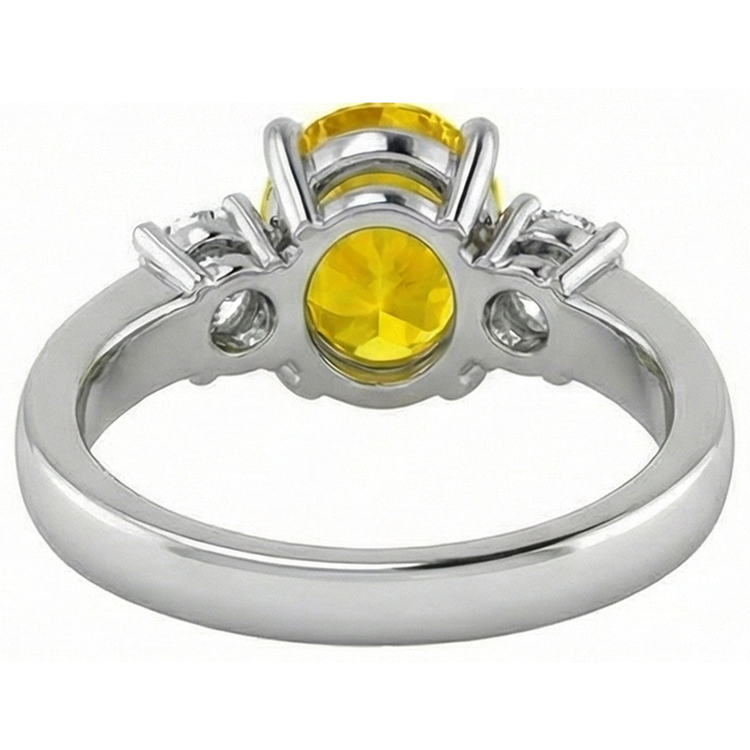 naturel oval diamant 3.70carats alliance avec accents diamants