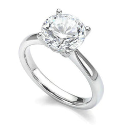 Alliance Solitaire 2.75 Carats Réel Diamant Taille Ronde Or Blanc