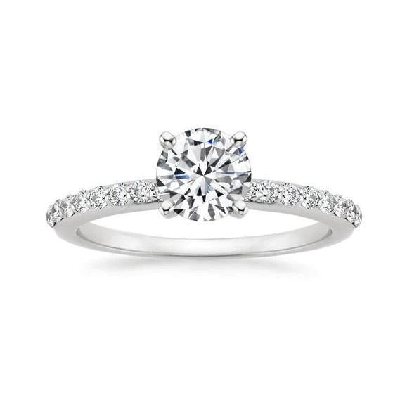 Alliance Solitaire Avec Accents 2.70 Carats  Véritable Diamants