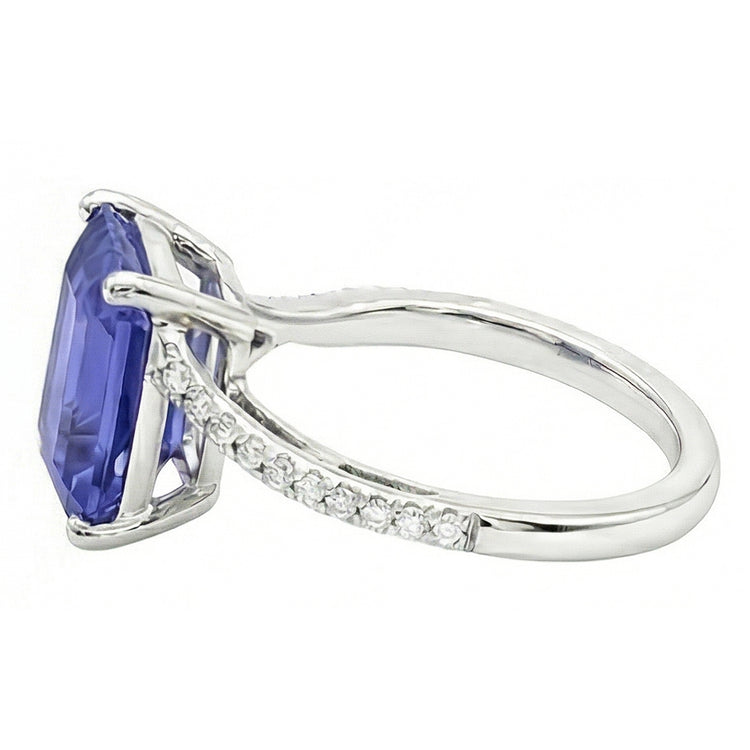 Alliance Solitaire Émeraude Saphir Bleu 2.50 Carats