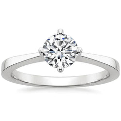 Alliance Solitaire Naturel Diamant Taille Rond 1 Carat 4 Griffes